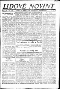Lidov noviny z 28.8.1920, edice 2, strana 1