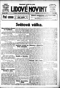 Lidov noviny z 28.9.1914, edice 2, strana 1