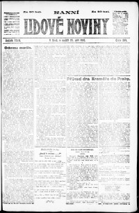 Lidov noviny z 28.9.1919, edice 1, strana 1