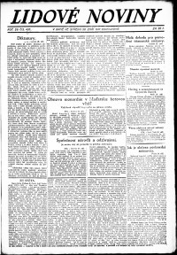 Lidov noviny z 28.9.1921, edice 2, strana 1