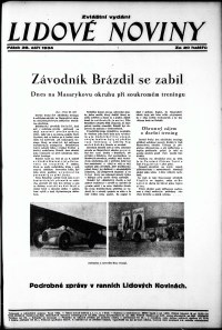 Lidov noviny z 28.9.1934, edice 2, strana 1