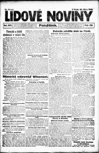 Lidov noviny z 28.10.1918, edice 1, strana 1