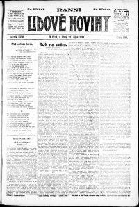 Lidov noviny z 28.10.1919, edice 1, strana 1