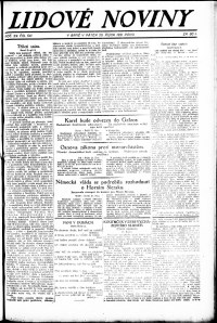 Lidov noviny z 28.10.1921, edice 1, strana 1