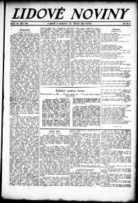 Lidov noviny z 28.10.1922, edice 1, strana 1