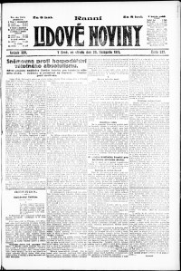 Lidov noviny z 28.11.1917, edice 1, strana 1