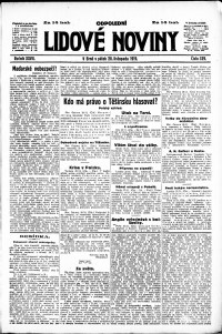 Lidov noviny z 28.11.1919, edice 2, strana 1