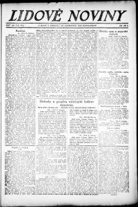 Lidov noviny z 28.11.1921, edice 2, strana 1