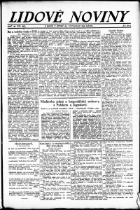 Lidov noviny z 28.11.1922, edice 1, strana 1