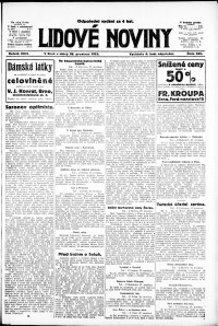 Lidov noviny z 28.12.1915, edice 3, strana 1
