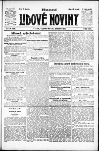 Lidov noviny z 28.12.1917, edice 1, strana 1