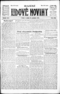 Lidov noviny z 28.12.1918, edice 1, strana 1