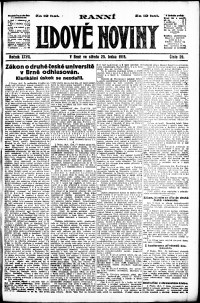 Lidov noviny z 29.1.1919, edice 1, strana 1
