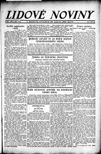 Lidov noviny z 29.1.1920, edice 1, strana 1