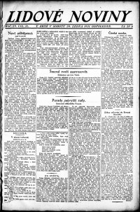 Lidov noviny z 29.1.1921, edice 1, strana 1