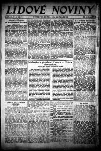 Lidov noviny z 29.1.1924, edice 2, strana 1