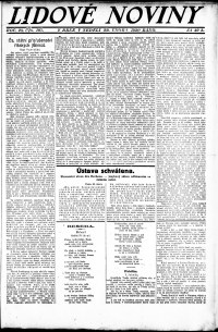 Lidov noviny z 29.2.1920, edice 1, strana 1