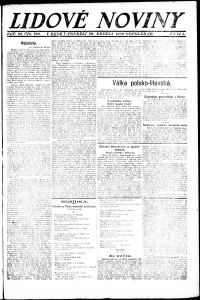 Lidov noviny z 29.3.1920, edice 2, strana 1