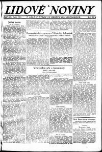 Lidov noviny z 29.3.1921, edice 1, strana 1