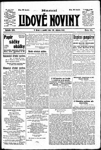 Lidov noviny z 29.4.1917, edice 1, strana 1