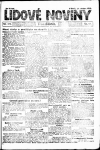 Lidov noviny z 29.4.1918, edice 1, strana 1