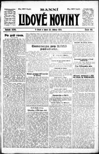 Lidov noviny z 29.4.1919, edice 1, strana 1