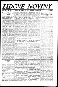Lidov noviny z 29.4.1920, edice 1, strana 1