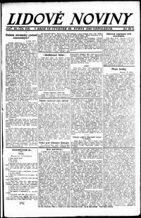 Lidov noviny z 29.4.1920, edice 2, strana 1