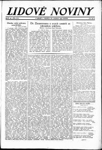 Lidov noviny z 29.4.1923, edice 1, strana 1