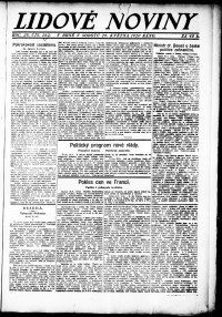 Lidov noviny z 29.5.1920, edice 1, strana 1