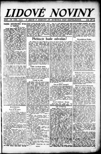 Lidov noviny z 29.5.1920, edice 2, strana 1