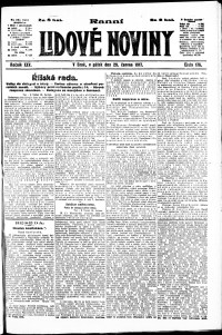Lidov noviny z 29.6.1917, edice 1, strana 1