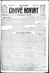 Lidov noviny z 29.6.1918, edice 1, strana 1