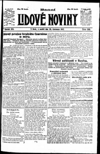 Lidov noviny z 29.7.1917, edice 1, strana 1