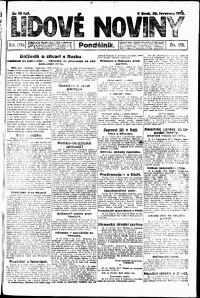 Lidov noviny z 29.7.1918, edice 1, strana 1