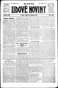 Lidov noviny z 29.7.1919, edice 1, strana 1