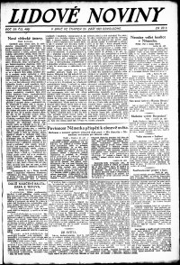 Lidov noviny z 29.9.1921, edice 2, strana 1