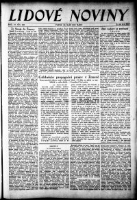 Lidov noviny z 29.9.1933, edice 1, strana 1