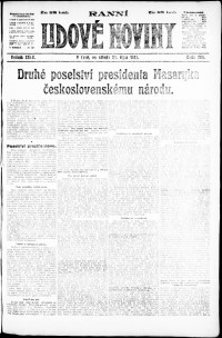 Lidov noviny z 29.10.1919, edice 2, strana 1