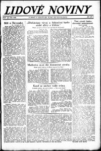 Lidov noviny z 29.10.1921, edice 1, strana 1