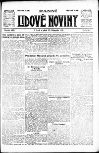 Lidov noviny z 29.11.1918, edice 1, strana 1