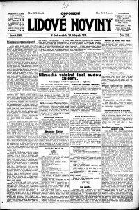 Lidov noviny z 29.11.1919, edice 2, strana 1
