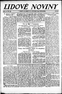 Lidov noviny z 29.11.1922, edice 2, strana 1