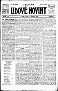 Lidov noviny z 29.12.1918, edice 1, strana 1