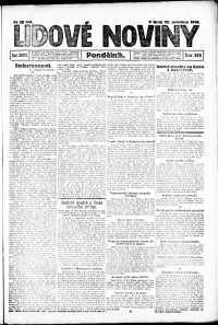 Lidov noviny z 29.12.1919, edice 1, strana 1