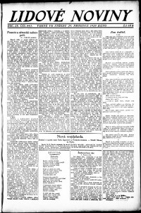 Lidov noviny z 29.12.1920, edice 1, strana 1