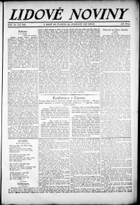 Lidov noviny z 29.12.1921, edice 1, strana 1