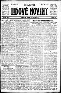 Lidov noviny z 30.1.1919, edice 1, strana 1