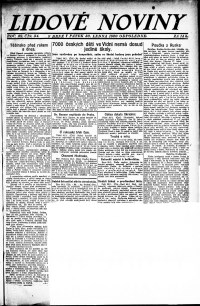 Lidov noviny z 30.1.1920, edice 2, strana 1