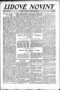 Lidov noviny z 30.1.1923, edice 1, strana 1
